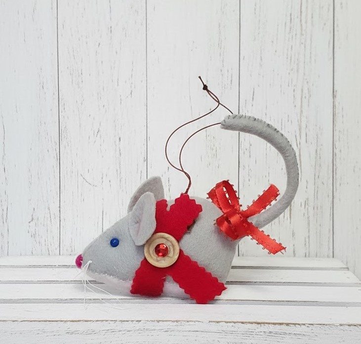 Mouse ornament, handmade ornament, felt ornament, christmas mouse Mouse ornament, handmade ornament, felt ornament, christmas mouse