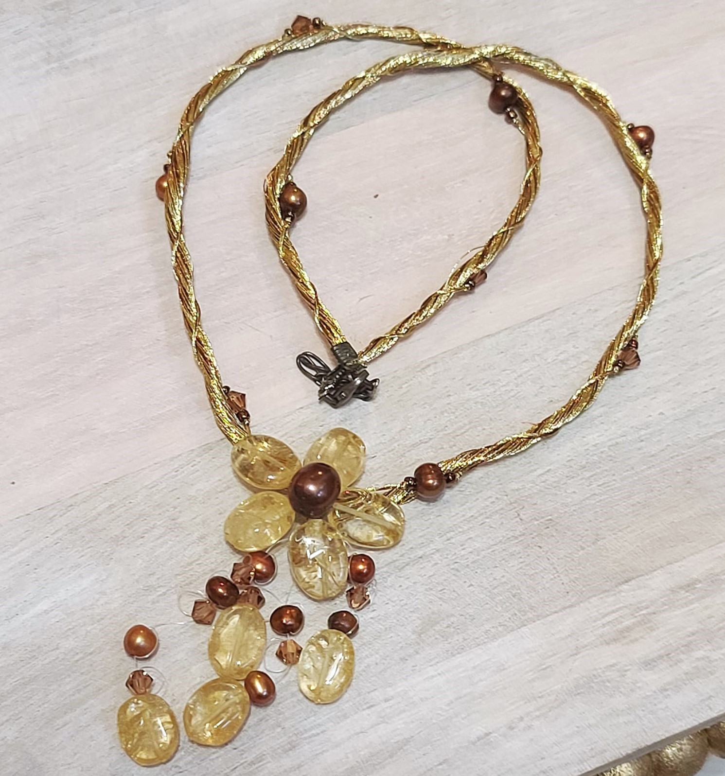 Rocky Crystal, Swarovki Crystal & Freshwater Pearls Necklace