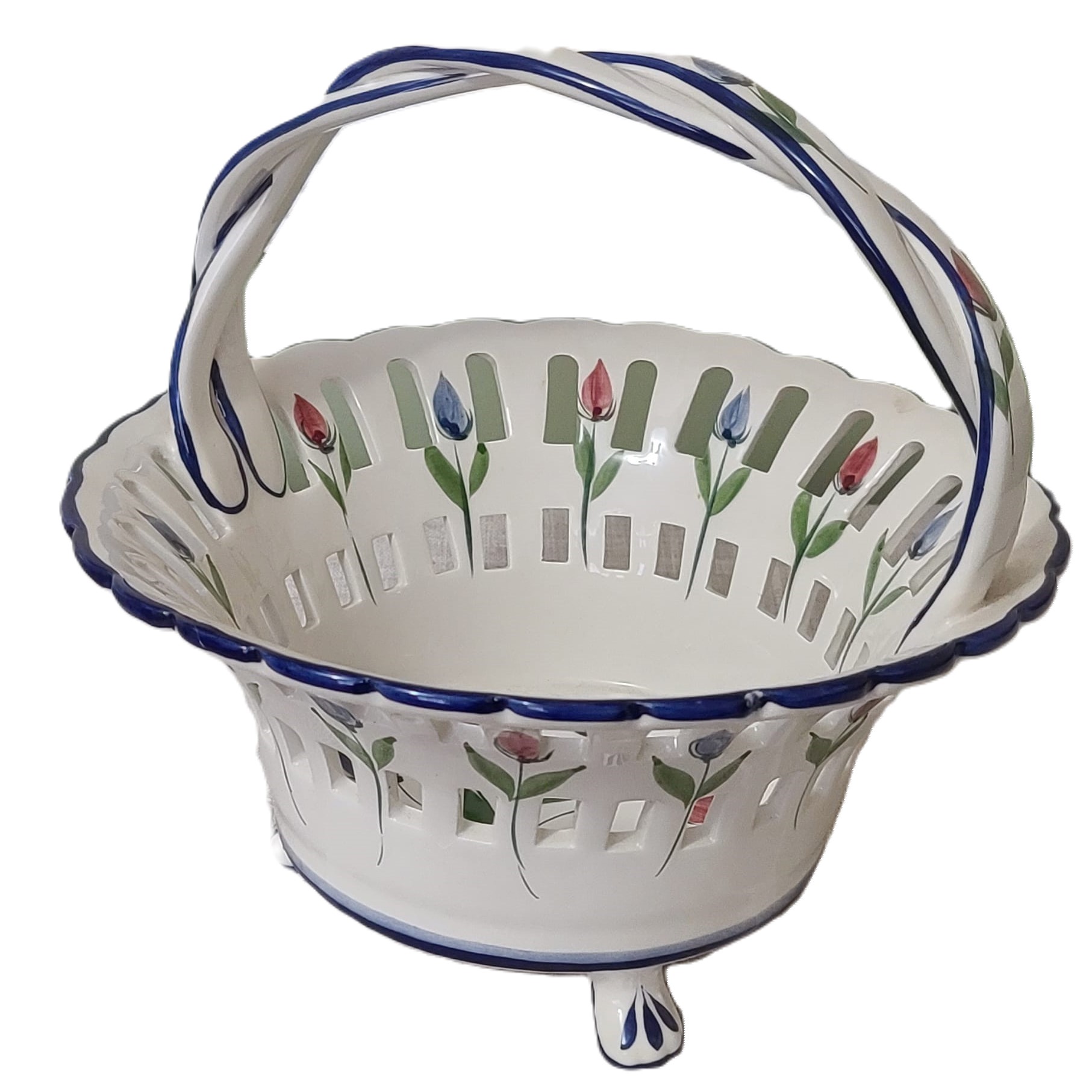 Ceramic Flower Basket Made in Portugal