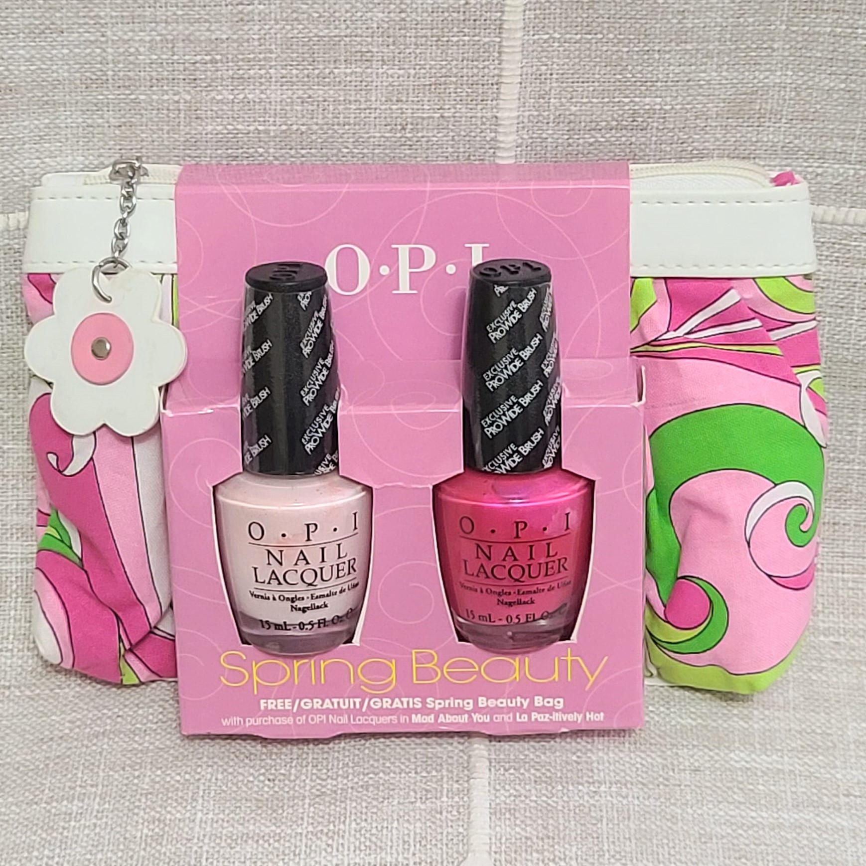 OPI Nail Polish Gift Pack Make-up Bag & Two Nail Polish - Click Image to Close