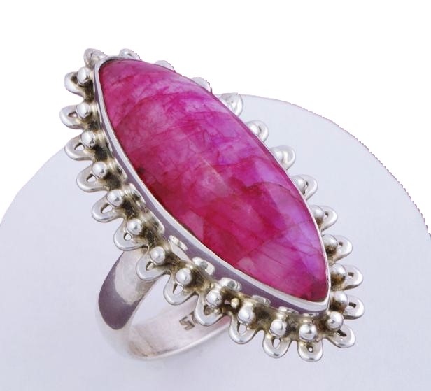 Pink Moonstone 925 Sterling Silver Ring Size 6 3/4