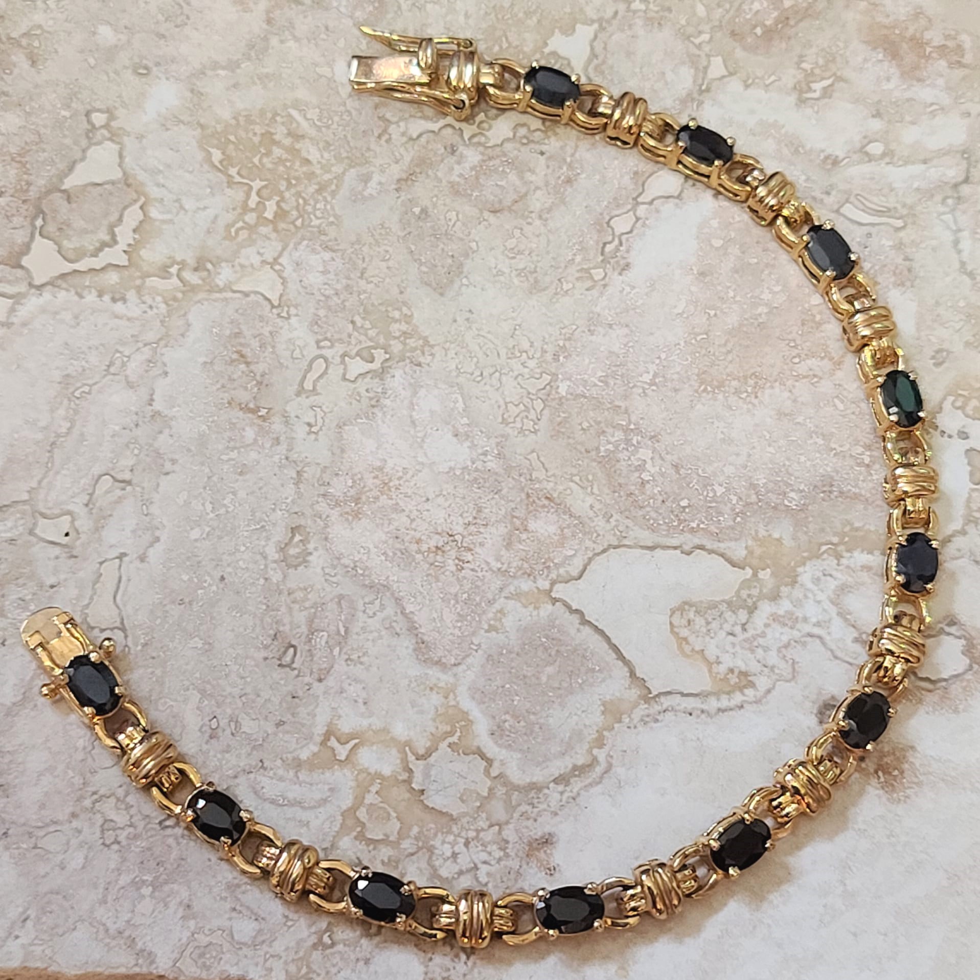 Technibond 18K Gold with Sapphire Gemstone Bracelet