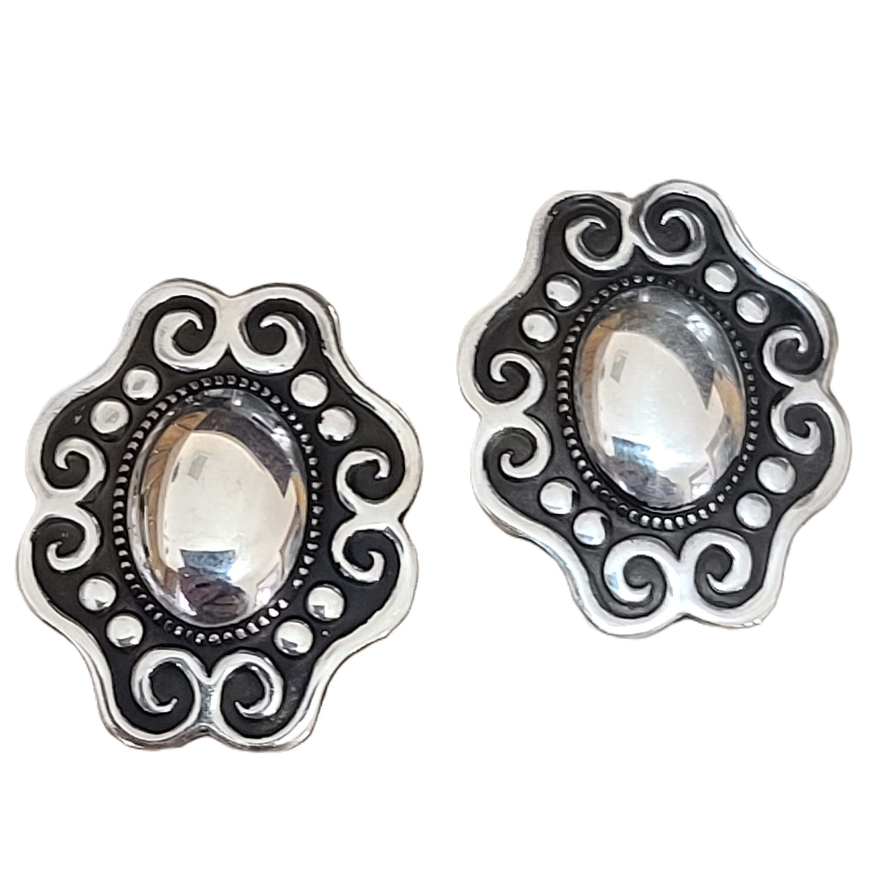 Southwest Style Post Earrings 925 Sterling Silver - Click Image to Close