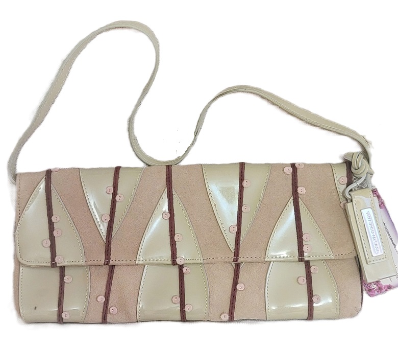 Antonio Melani Suede & Patent Leather Handbag - Click Image to Close