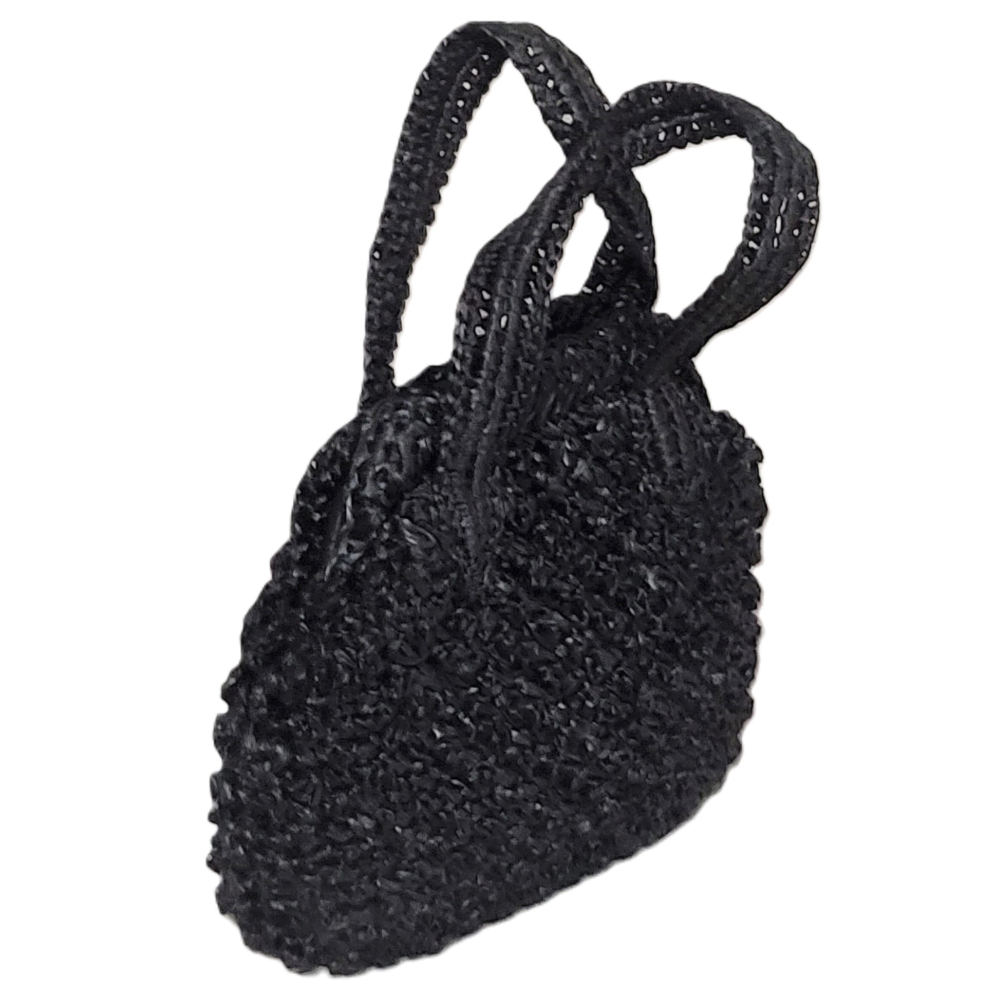 Vintage Black Straw Handbag Marchioness RH Macys & Co