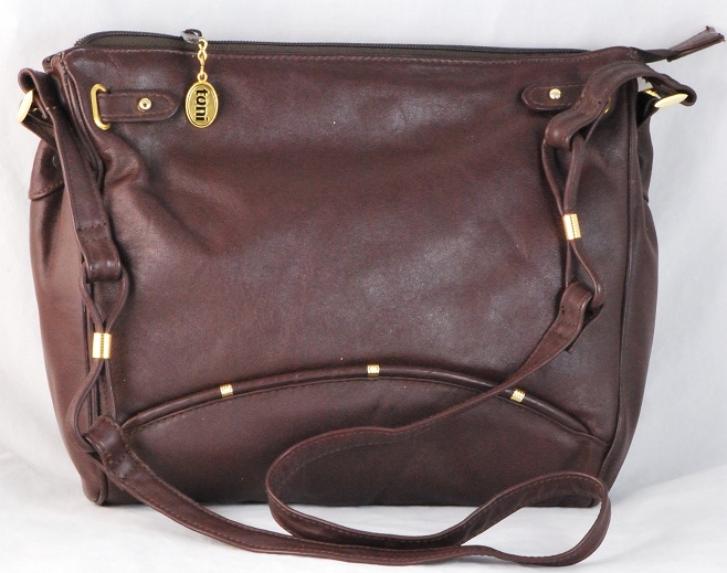 Vintage New Chocolate Brown Leather Handbag by Toni - Click Image to Close