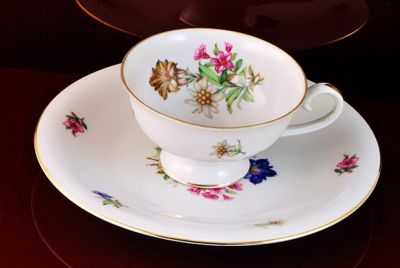 Schumann Anzberg Germany High Tea Tea Cup, Saucer & Cake Plate
