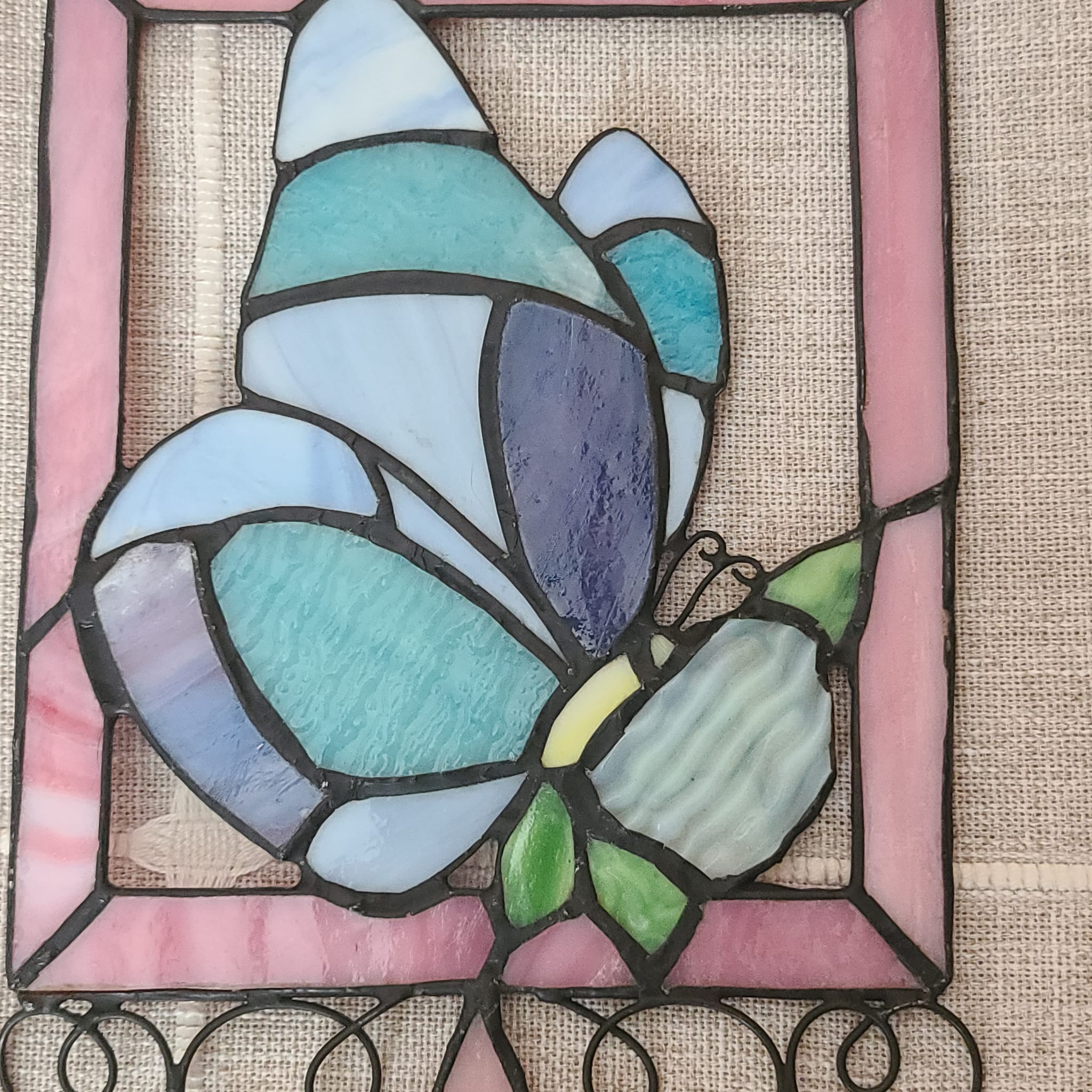 Handcrafted Stained Glass Butterfly Window Hanging