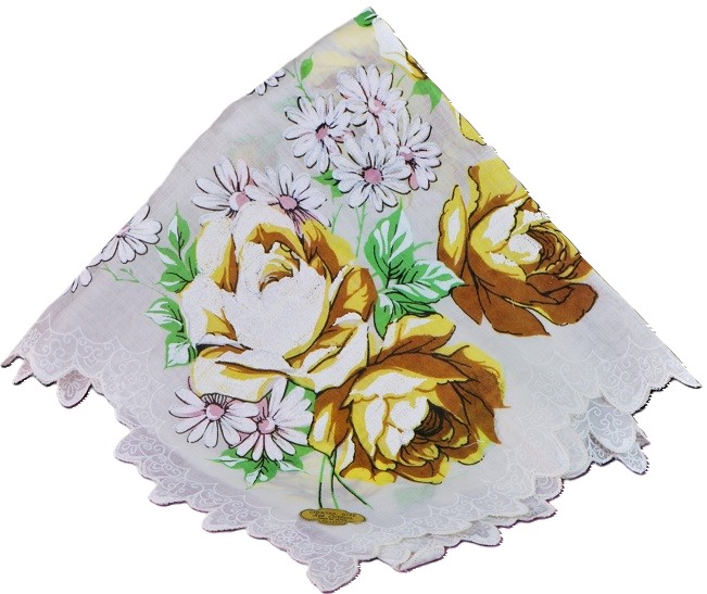 Handkerchiefs Vintage Set of 3 Handpainted Made in Japan