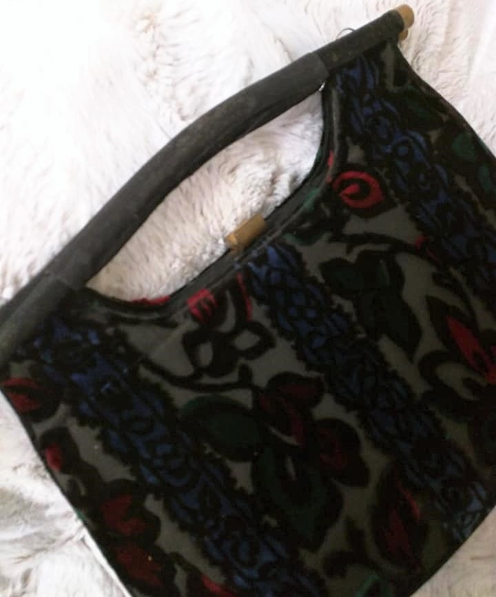 Meyers Burndt Velvet Vintage Clutch Handbag