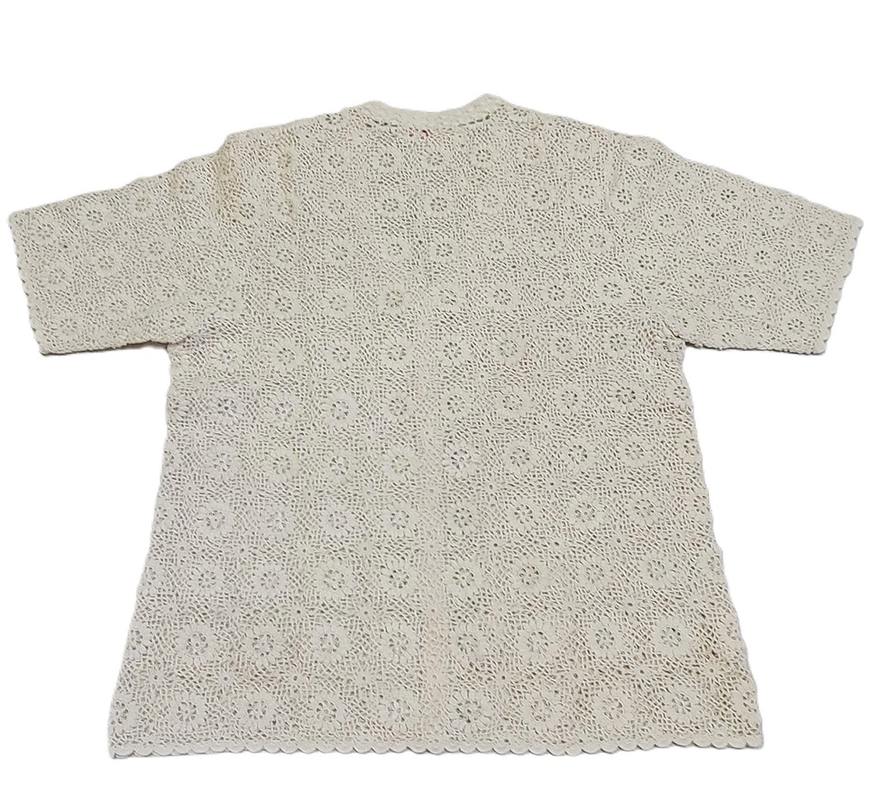 Vintage Crochet Circle Pattern Cardigan Sweater