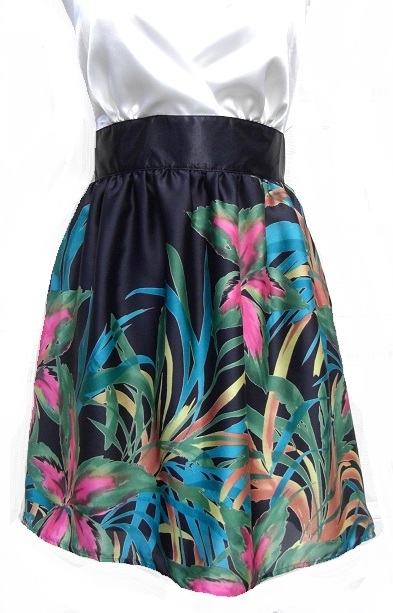 Double Zero Tropical Floral Cocktail Open Back Halter Dress NWT