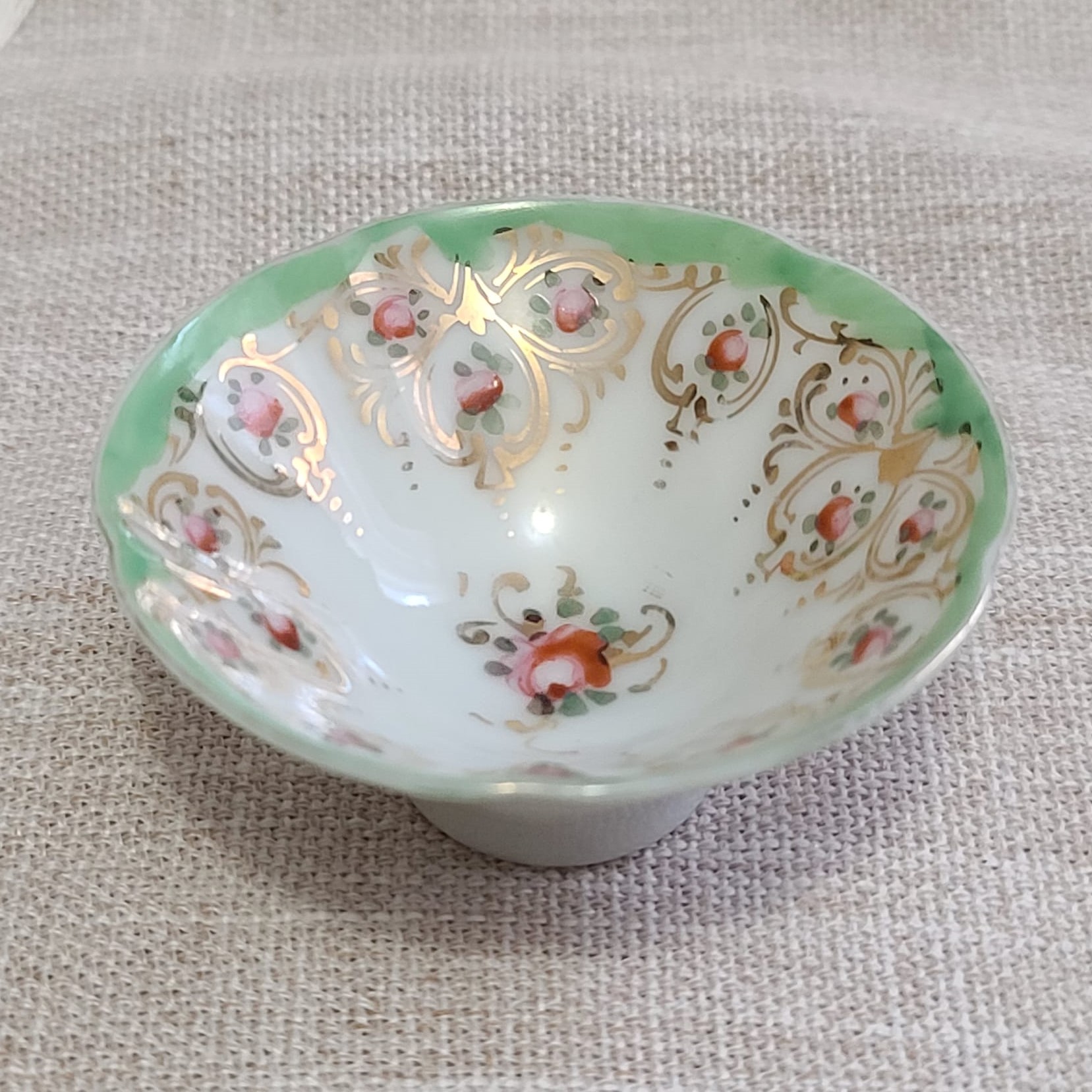 Miniature Hand Painted Porcelain Ring Bowl