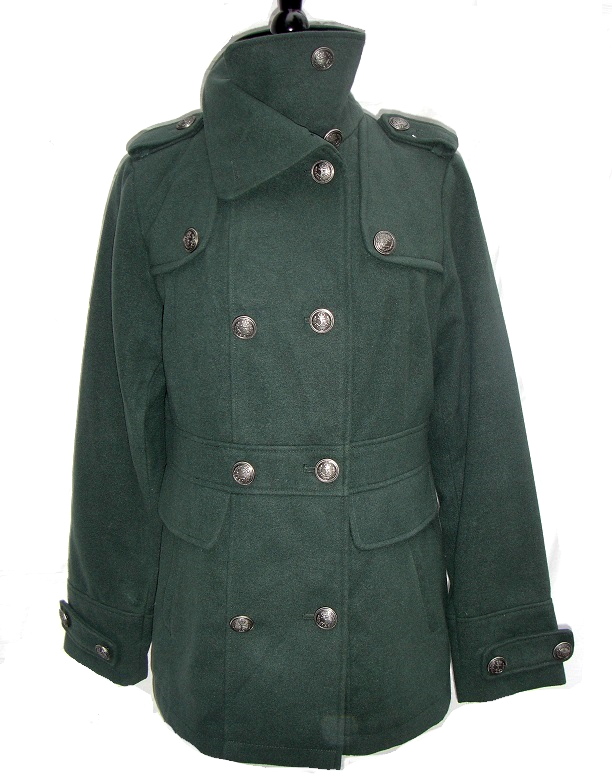 Apt. 9 Double Breasted Peacoat Olive Green NWT - Click Image to Close