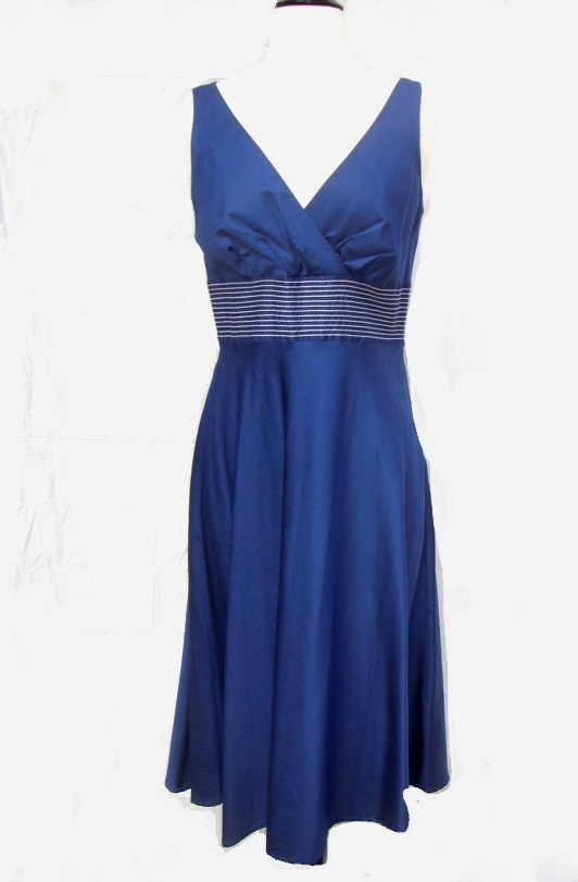 Liz & Co.Blue Fit and Flare Dress Size 4 - Click Image to Close