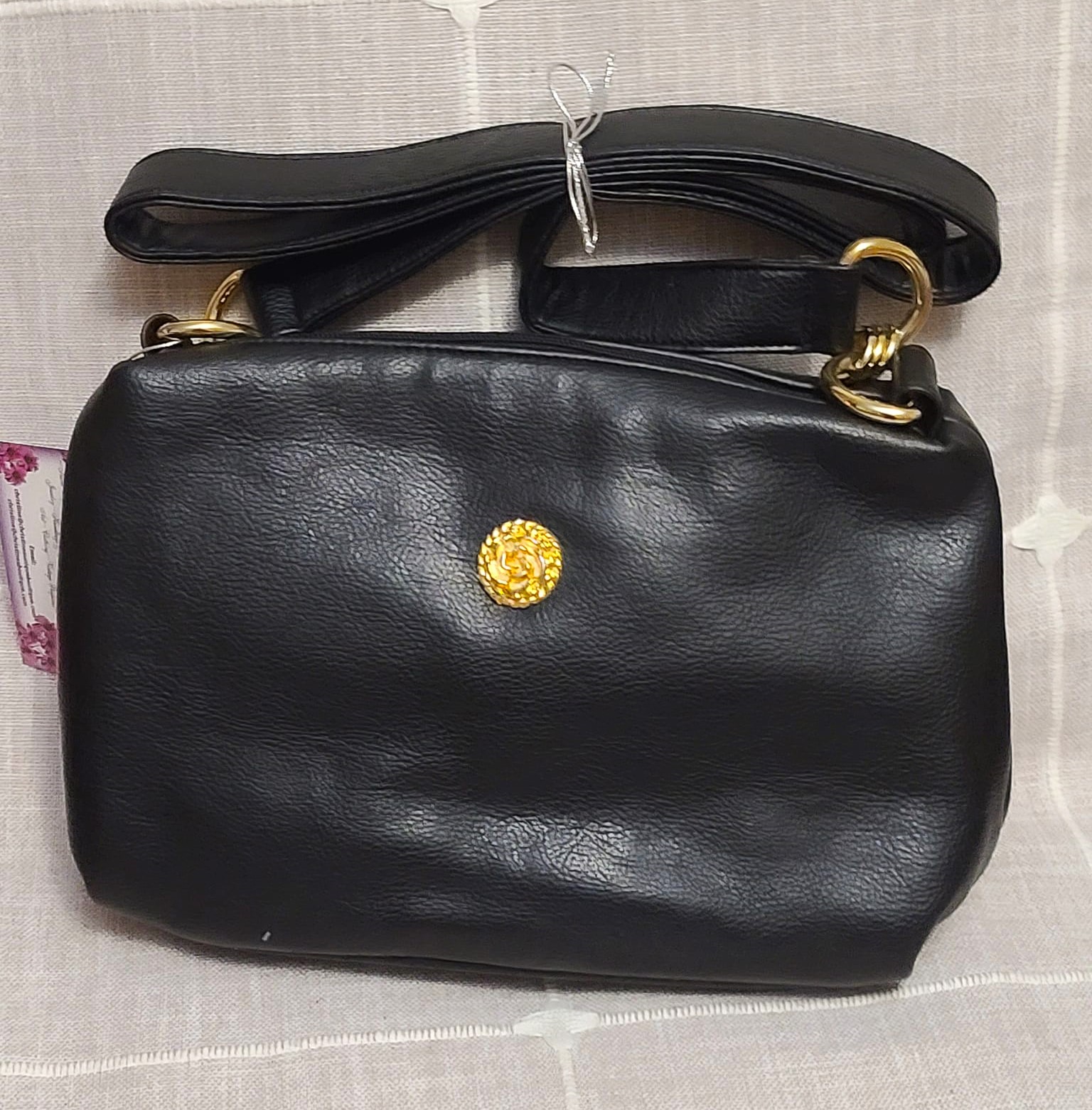 Jennifer Moore Black w/Gold Accent Vintage Handbag