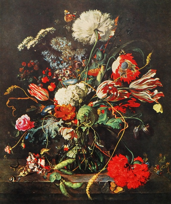 Jan Davidsz Artist De Heem "Vase of Flowers Vintage Poster