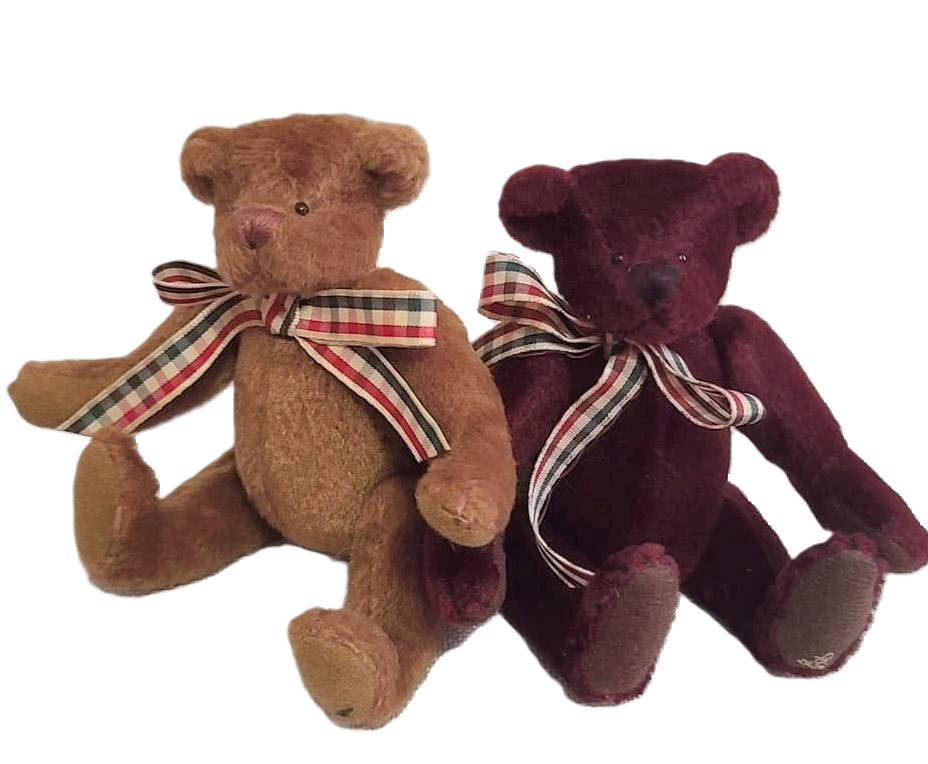 Cottage Collectibles Set of 2 Miniature Bears Cranberry & Muffin
