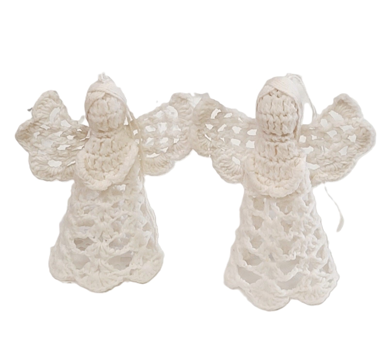 Handmade Crochet Angel Christmas Ornaments Set of 2