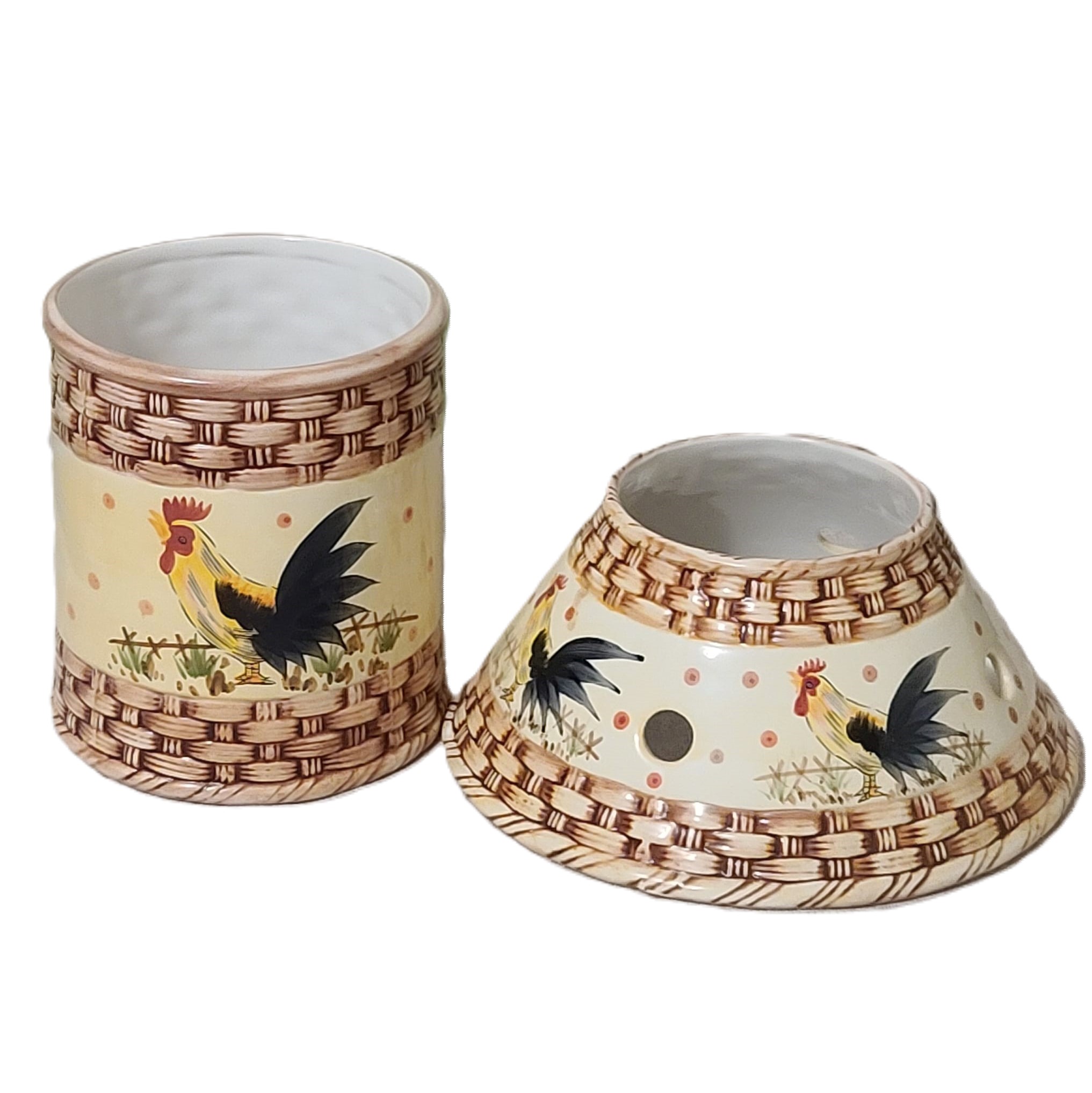 Interior Accents Ceramic Rooster Candle Votive Jar w/Lampshade