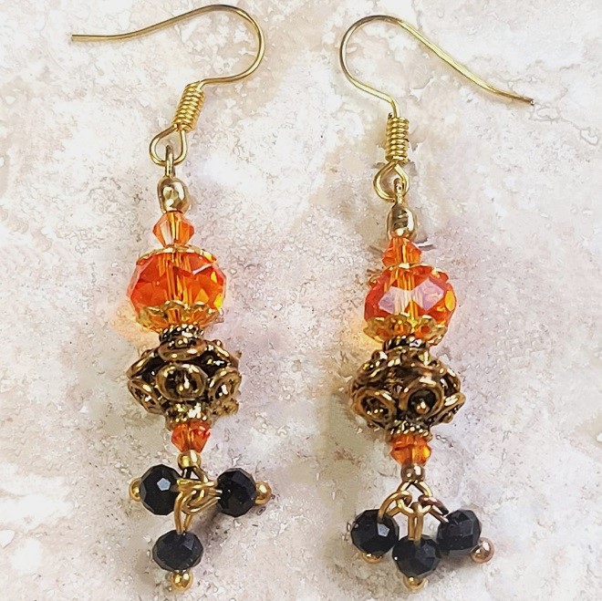 In the Spirit of Fall Autumn Brown Dangle Earrings - Click Image to Close