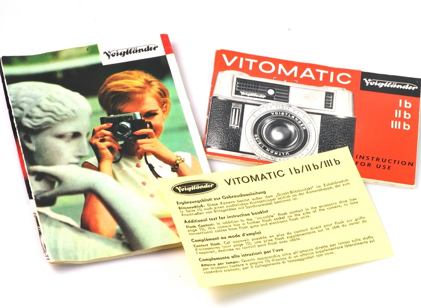 Vintage Voigtlander Vitomatic Instructional Book,Pamphlet & Card