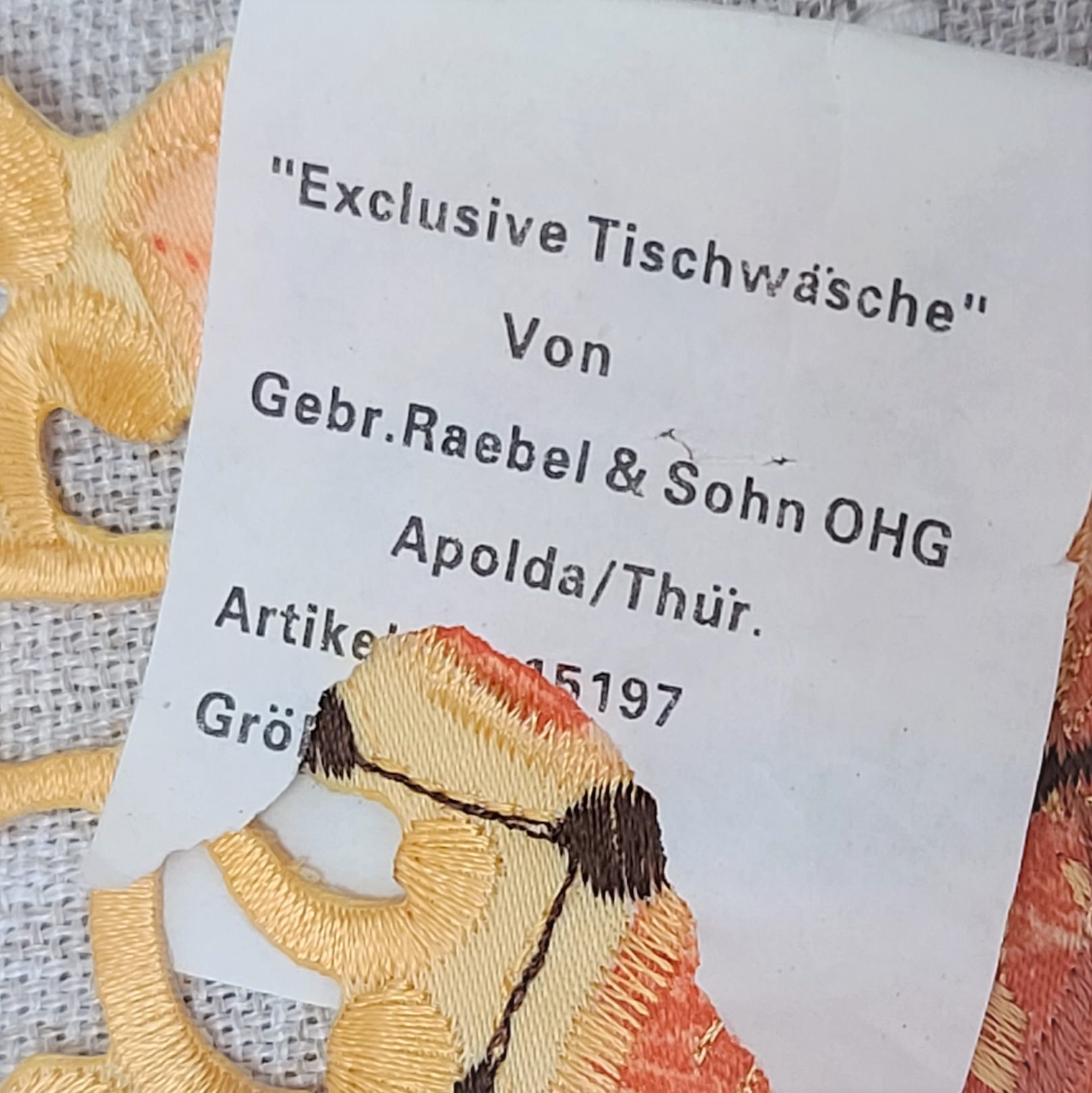 Gebr. Raebel & Sohn German Vintage Butterfly Table Cloth