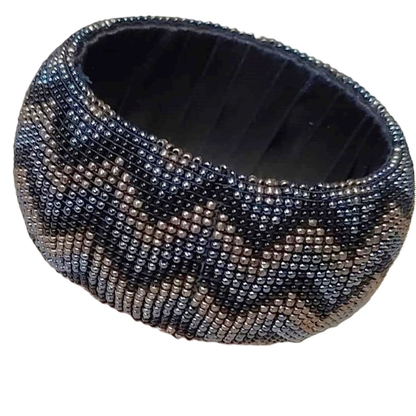 Chevron Design Seed Bead Bangle Bracelet