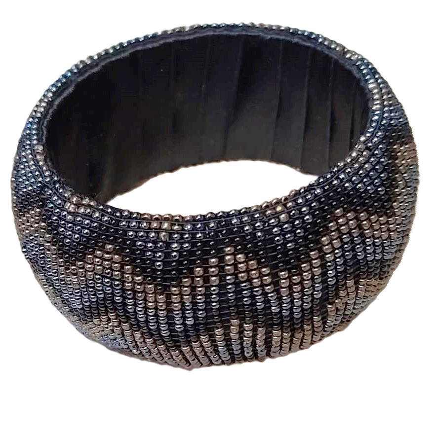 Chevron Design Seed Bead Bangle Bracelet