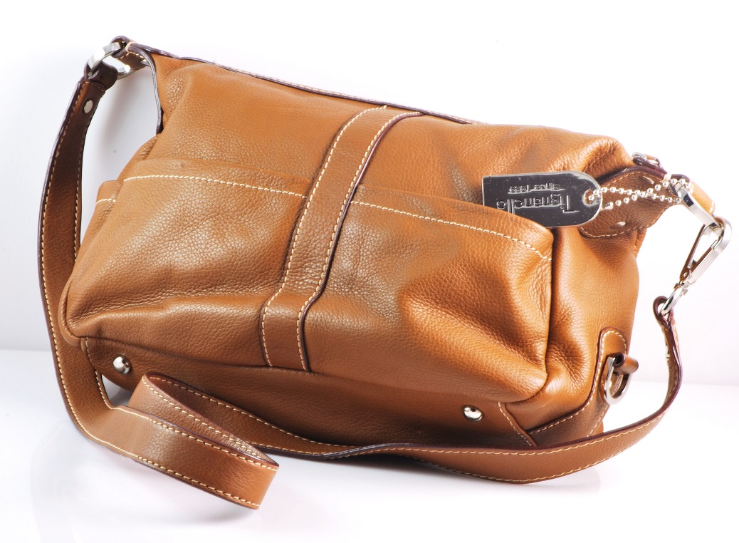 Tignanello Pebbled Leather Handbag Color: Sand
