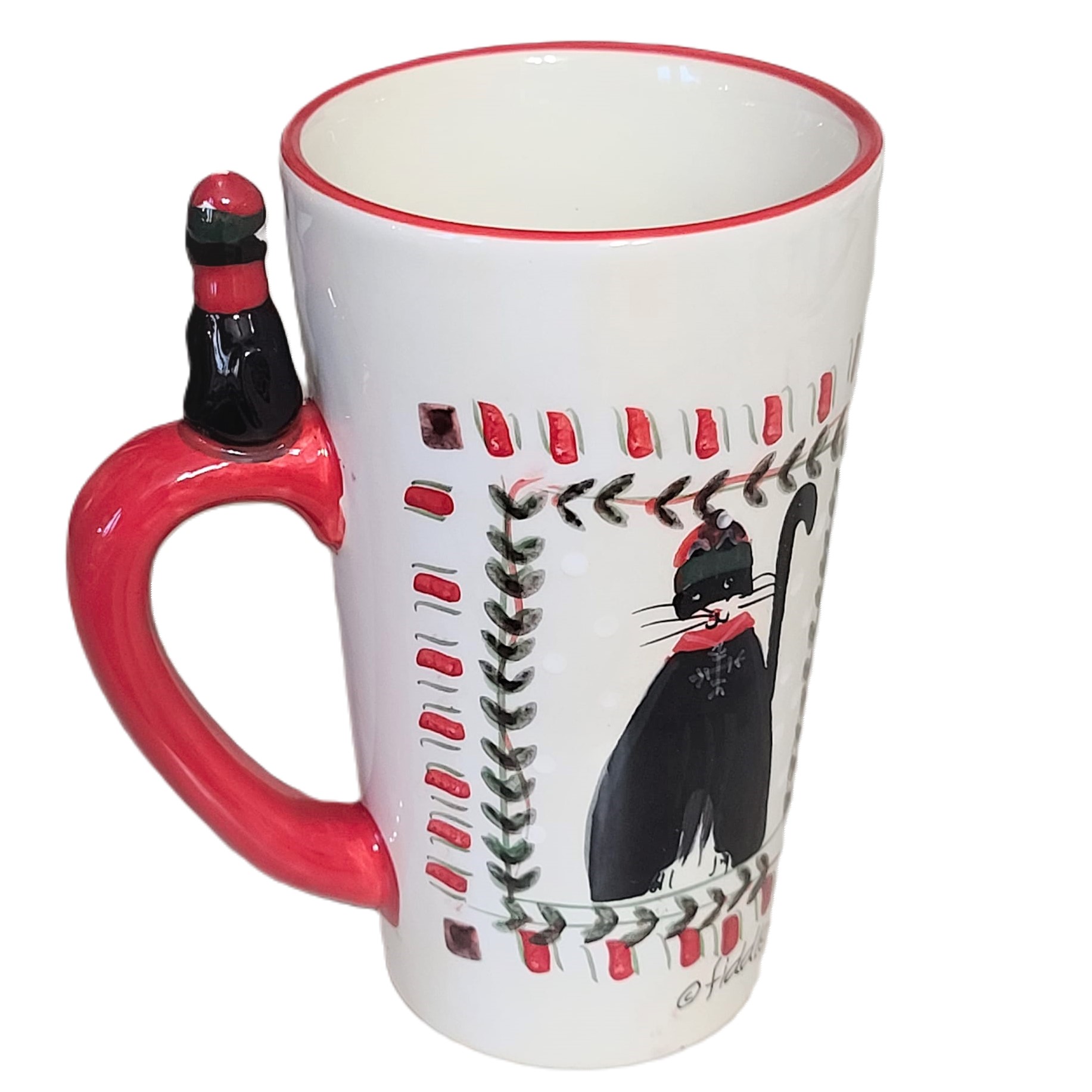 Sakura Fiddlestix Christmas Tall Mug Black Cat