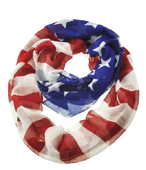 American Flag Stars Stripes Light weight Infinity Scarf - Click Image to Close