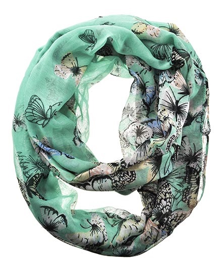 Butterfly Pattern Light Weight Infinity Scarf