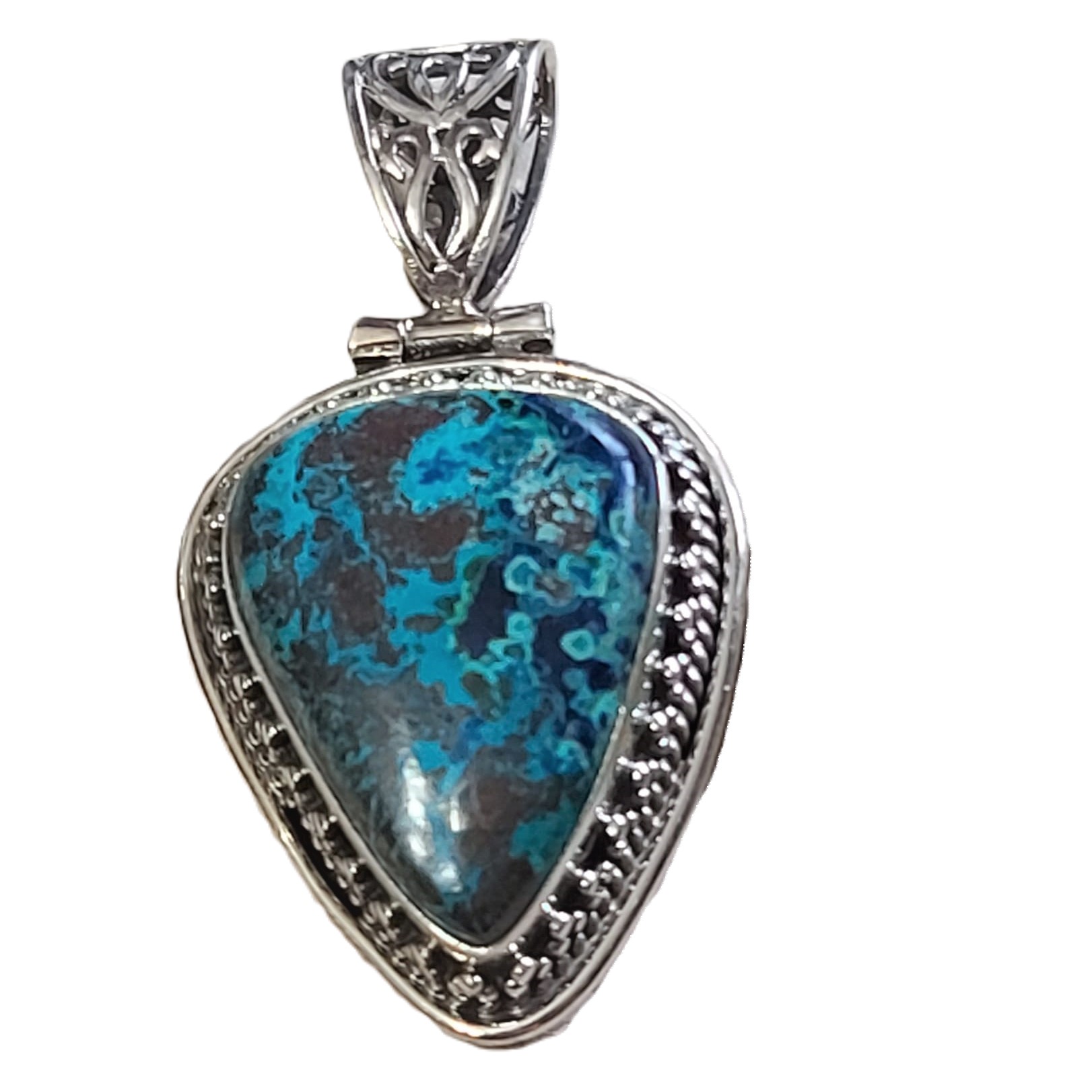 AZURITE .925 Sterling SILVER Pendant 87cttw