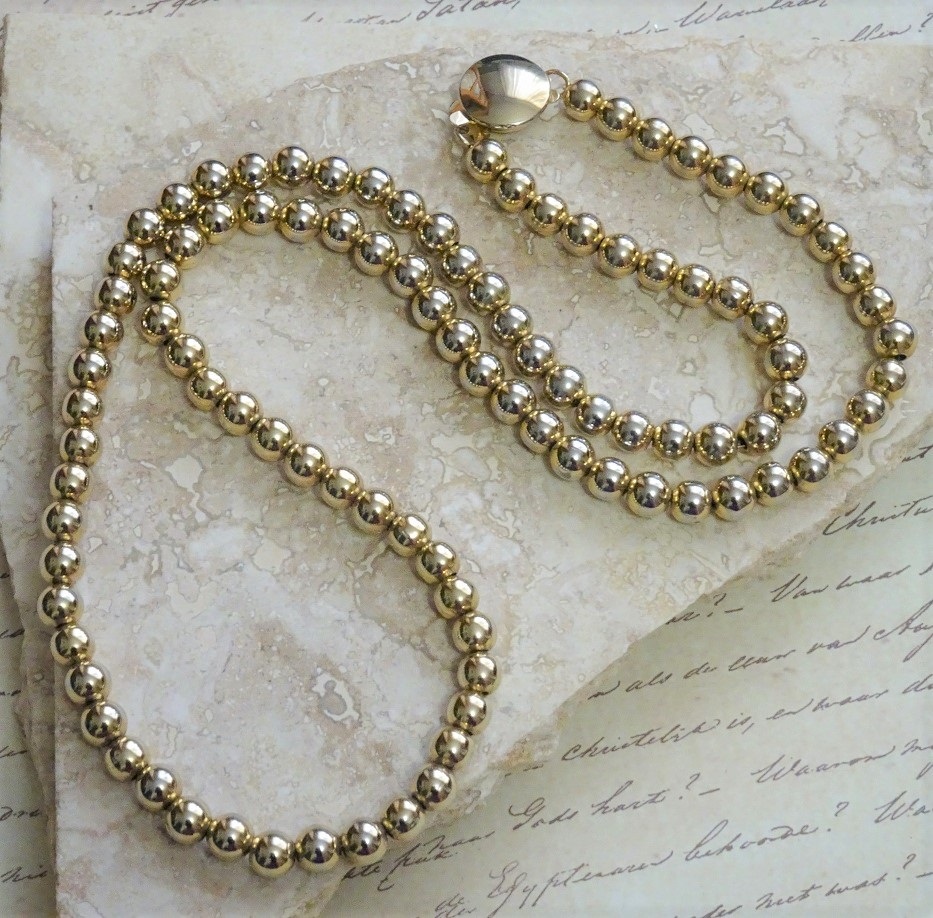Heavy Weight Should Wear Choket | goldtone beaded necklace heavy weight 24 length 652 Heavy Weight Should Wear Choket | goldtone beaded necklace heavy weight 24 length 652