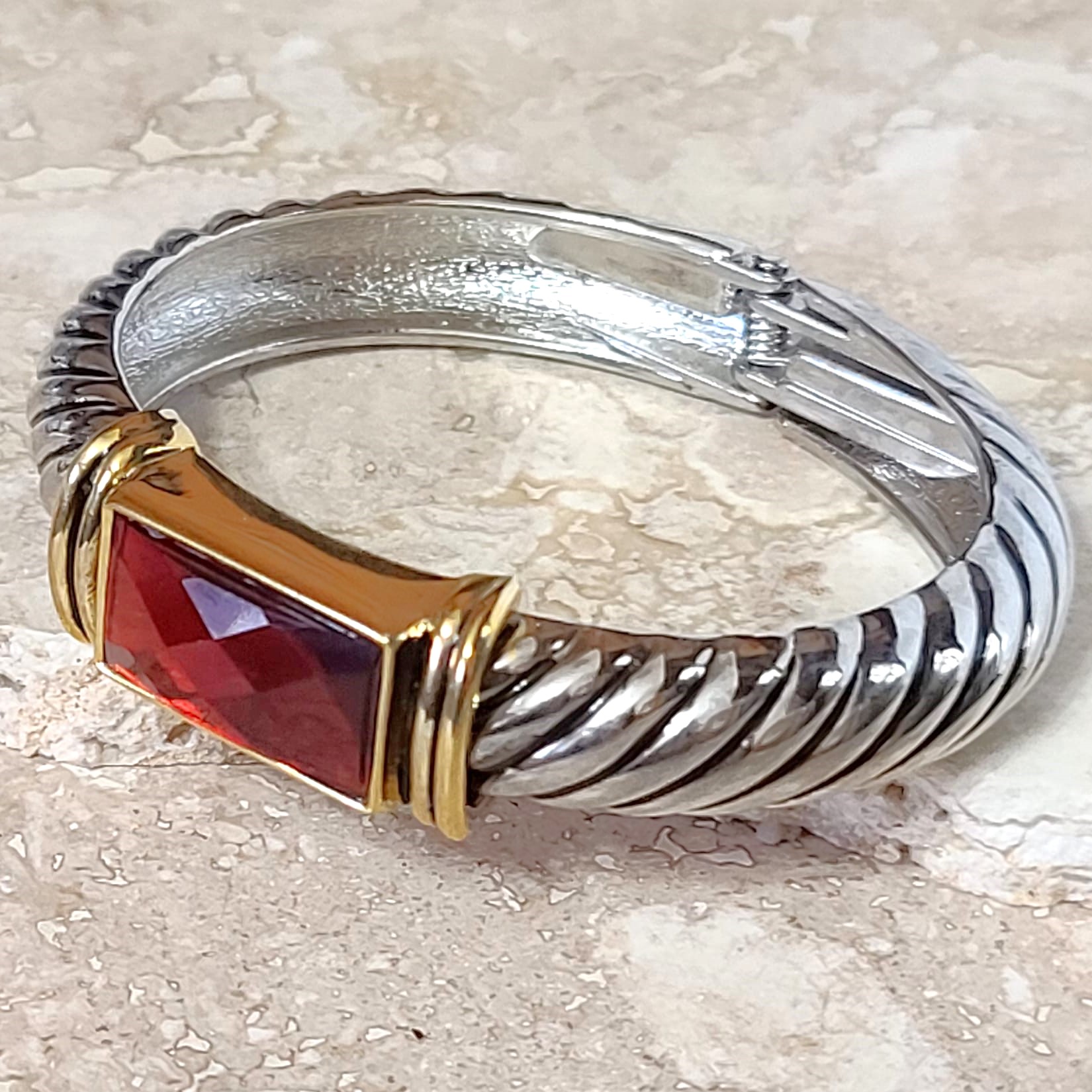 Red rhinestone bracelet, fashion bracelet, designer inspired