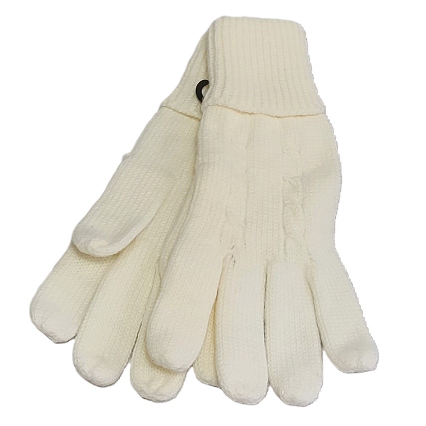 Gloves Cable Knit Design - Ivory