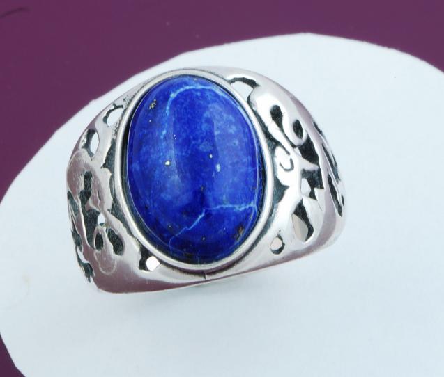 Blue Lapis Gemstone 925 Sterling Silver Ring Size 8