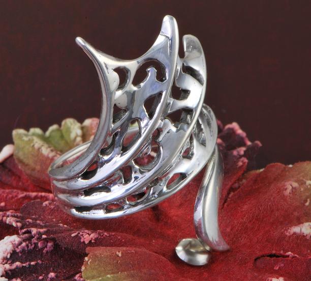 Sterling Silver Filigree Ring Size 7