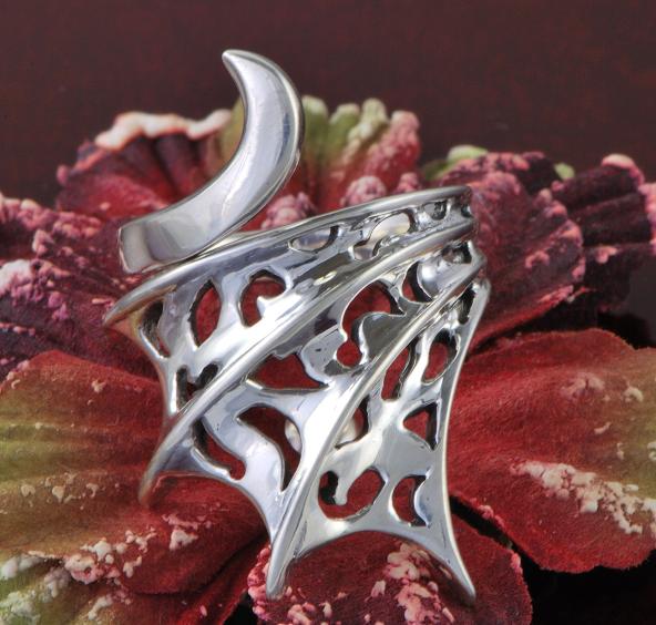 Sterling Silver Filigree Ring Size 8