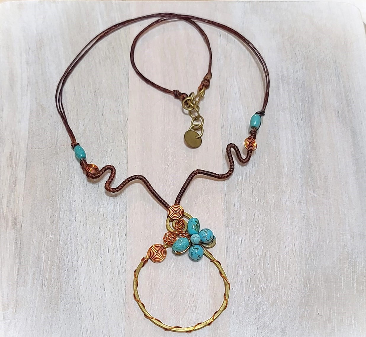 Artisan Turquoise and Copper Necklace