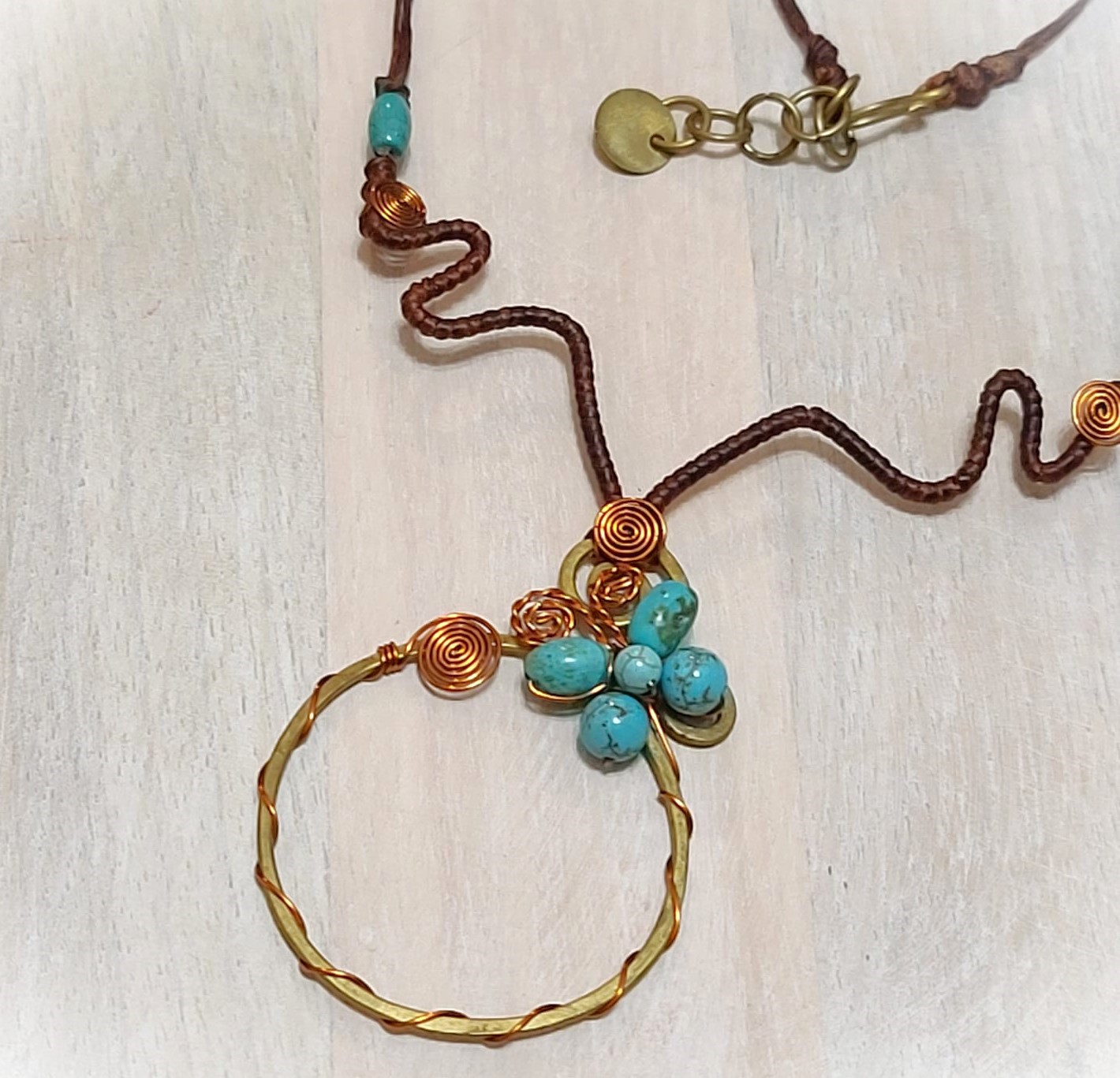 Artisan Turquoise and Copper Necklace
