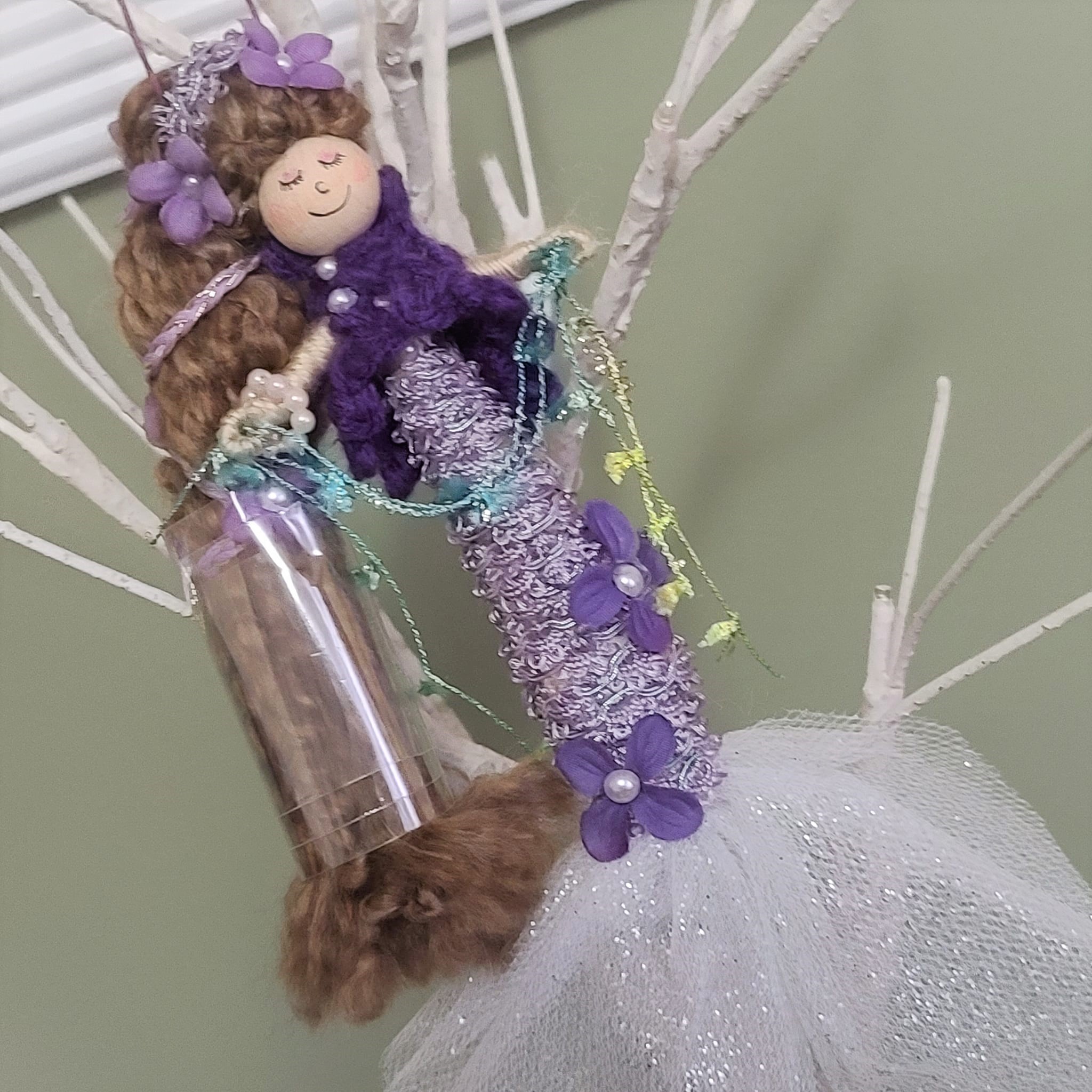 Whimsical Purple Mermaid Doll