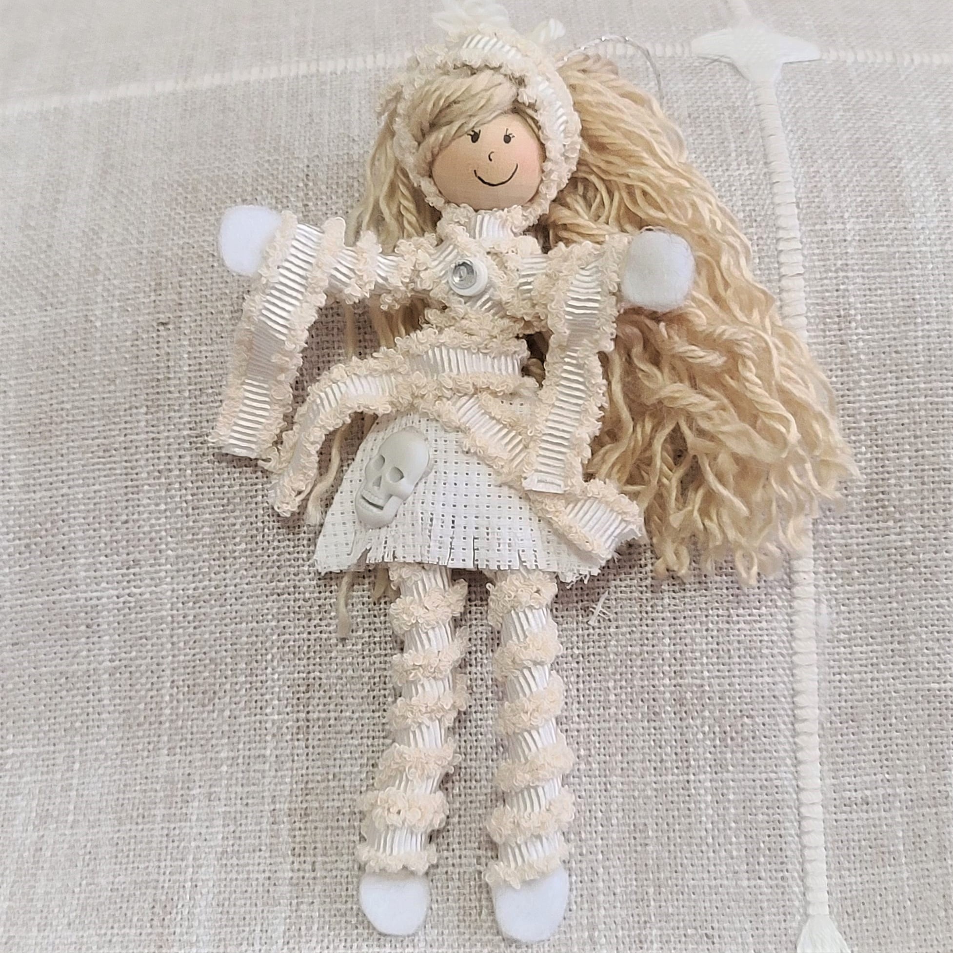 Halloween Mummy Doll - Blonde Hair - Click Image to Close