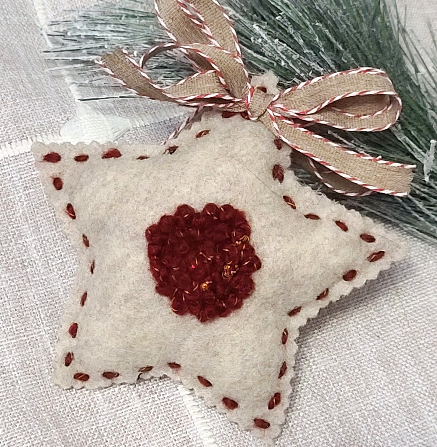 Sugar cookie lindor jelly star felt ornament or bowl filler