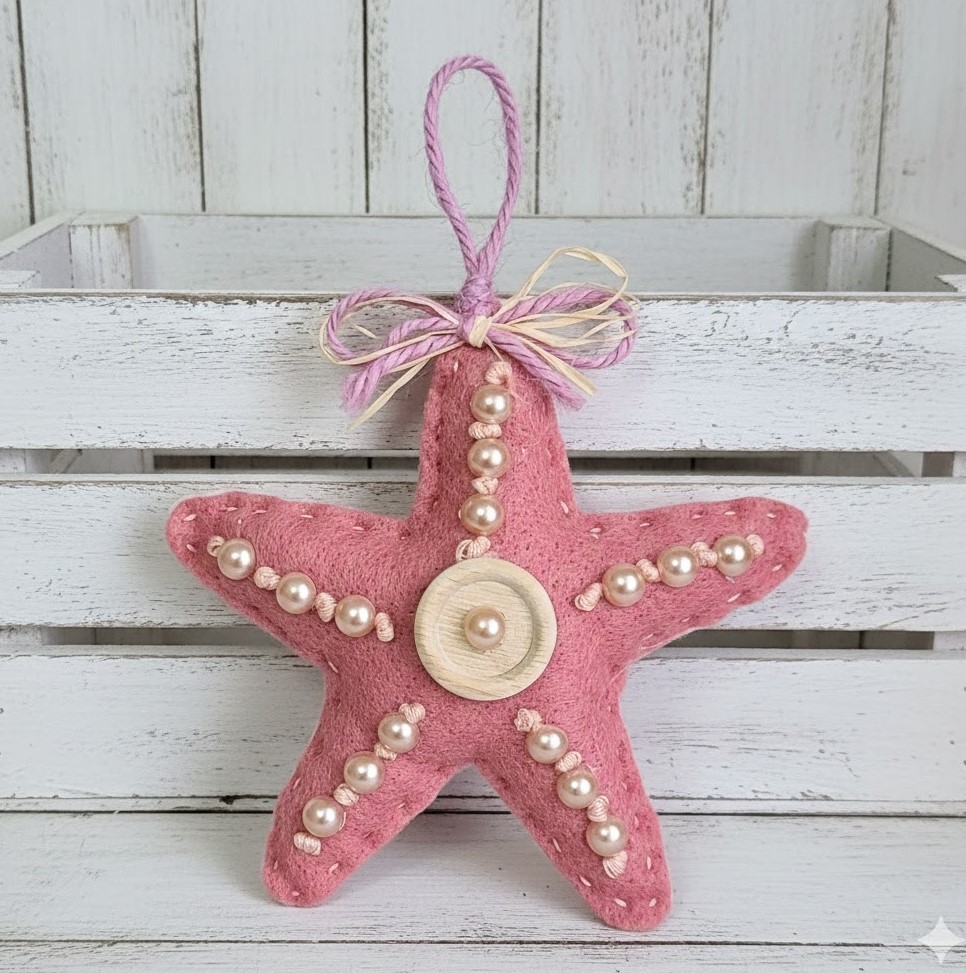 Starfish ornament, handmade ornament, felt ornament, coastal decor, marine life ornament Starfish ornament, handmade ornament, felt ornament, coastal decor, marine life ornament