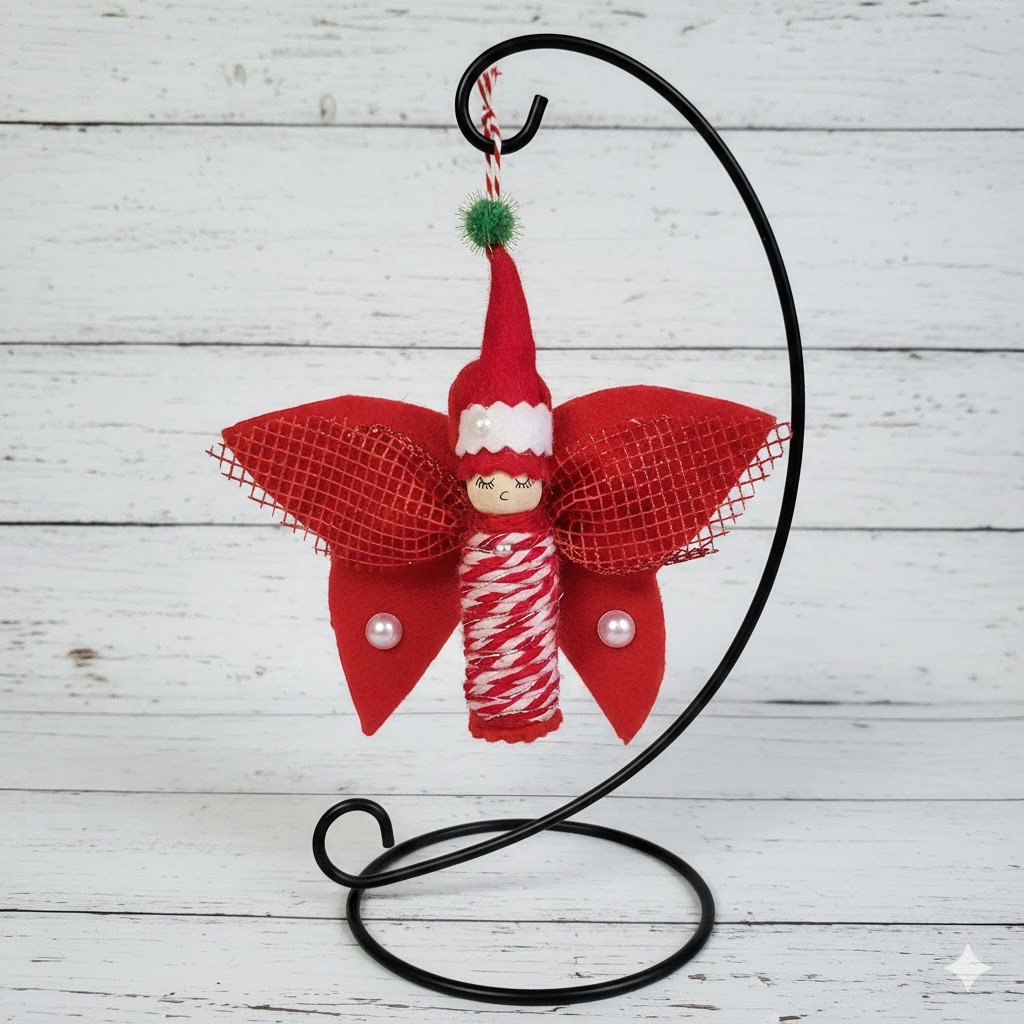 Christmas woodldand pixie butterfly ornament Christmas woodldand pixie butterfly ornament