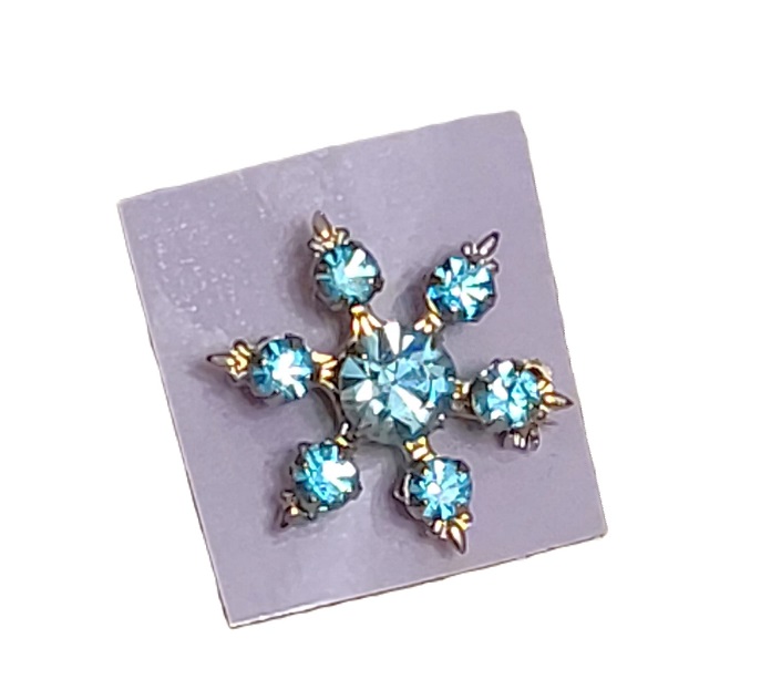 Blue Rhinestone Star Scatter Pin 1" - Click Image to Close
