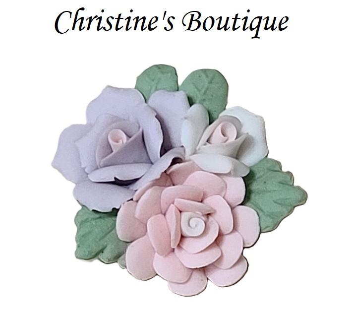 Carved Flower Cluster Pin - Click Image to Close