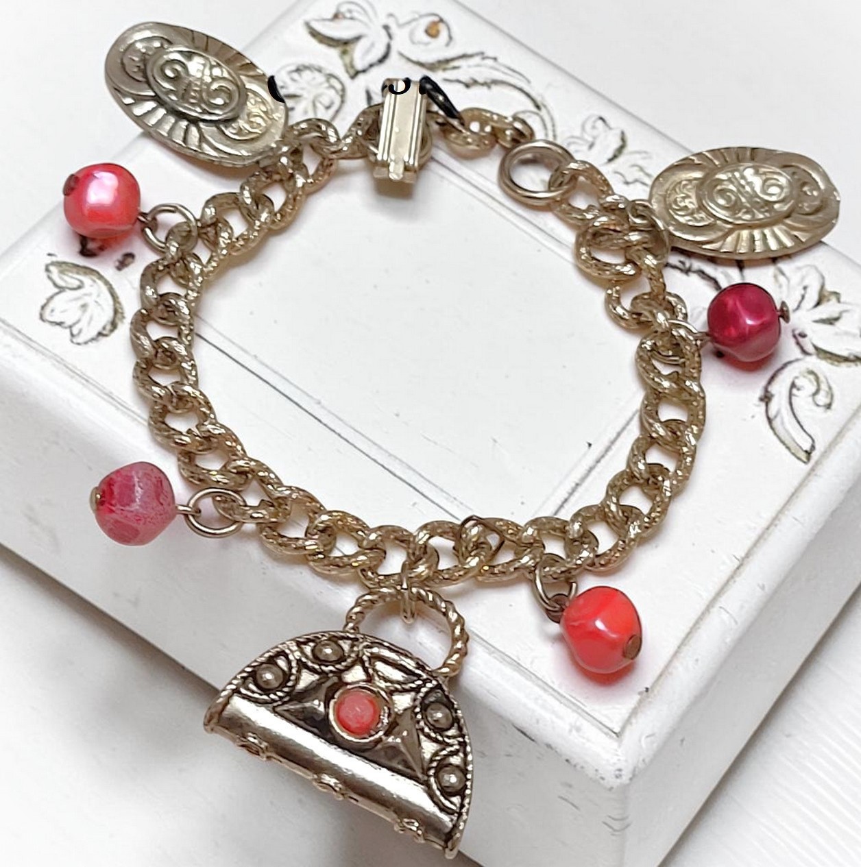 Vintage Bracelet with Purse Charm